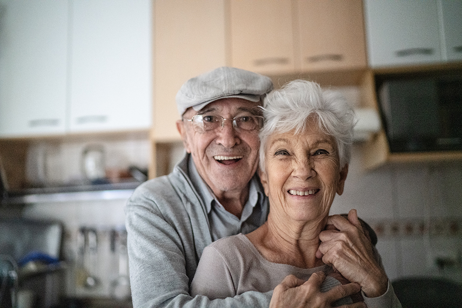 Portrait of a senior couple embracing